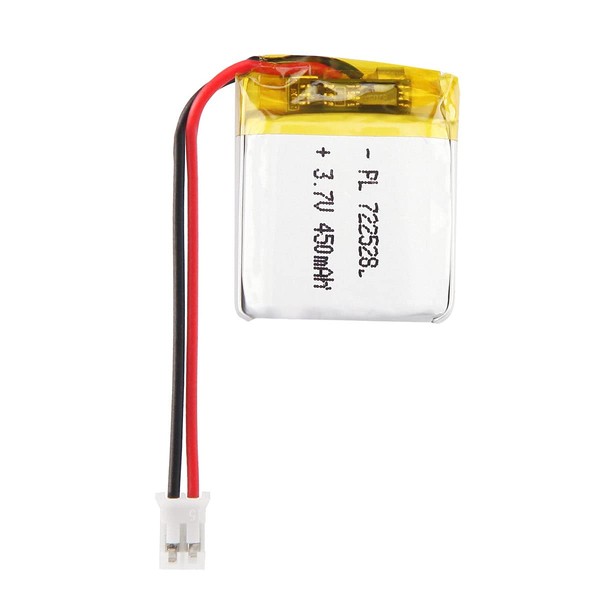 AKZYTUE 3.7V 450mAh 722528 Lipo Battery Rechargeable Lithium Polymer ion Battery Pack with JST Connector