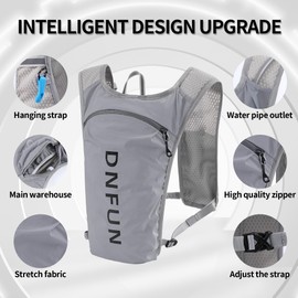 DNFUN Running Backpacks with 1.5L Water Bag for Women Men, Hydration Vest Pack for Outdoor Climbing Hiking Cycling Biking