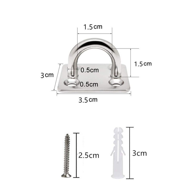 HOMPER 6Pcs M5 304 Stainless Steel Square Eye Pad Plate,