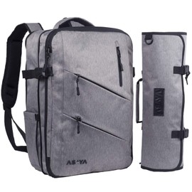 Asaya Chef Knife Backpack with 20 Pocket Knife Roll Bag - Over 30 Pockets for Knives - Knives Not Included (Grey)