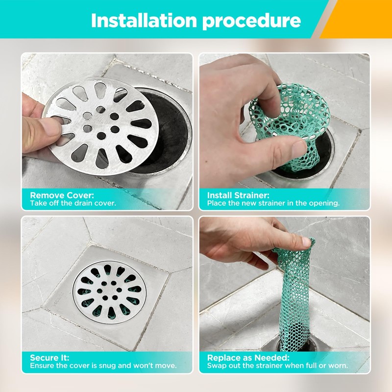 GZBEVITAR Disposable Floor Drain Strainers Mesh, Thickened Stainless Steel Floor