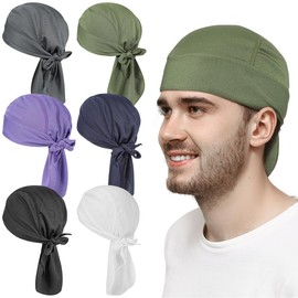 Skull Caps Wraps for Men, 6pcs Men Women Hair Wrap Breathable Quick Drying Caps Outdoor Wraps for Cycling Running Outdoor Activities Multi, Multi, Medium