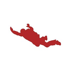 Skydiving Freefall Sticker Vinyl Decal Notebook Car Window Laptop 3.5"x 8" (Red)