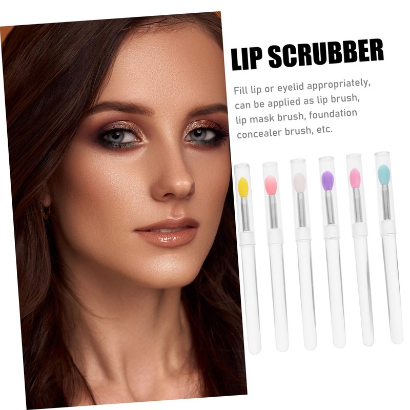 SAFIGLE 6pcs Lip Brush Covers Multi-purpose Lip Makeup Applicators for