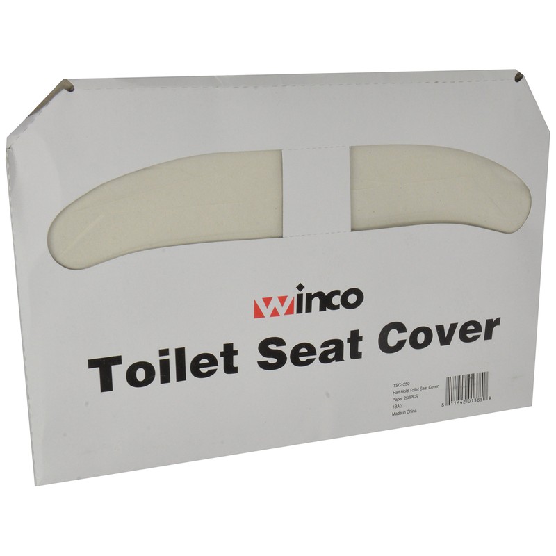Winco Toilet Seat Cover Paper, 250/Pack (38226), White, Medium