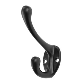 TOPGAGEME 10 Pcs Black Coat Hooks Wall Mounted with 20 Screws, Double Hooks for Hanging Towels, Clothes, Coats, Hats, Umbrella, Bag in Bedroom Living Room