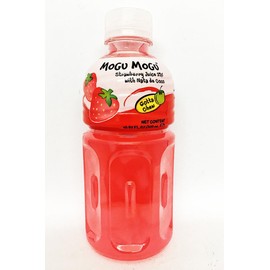 Mogu Mogu Fruit Juice with Nata De Coco, 10.82 oz (Pack of 24) (Strawberry)