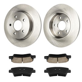 Rear Brake Kit, Precision Balance Brake Rotors Ceramic Brake Pads for 2012-2018 Ford Focus 2.0L, 2013-2018 Ford Focus 2.0T, 2018 Ford Focus 1.0T, 2013 Ford Focus,54182 D1095