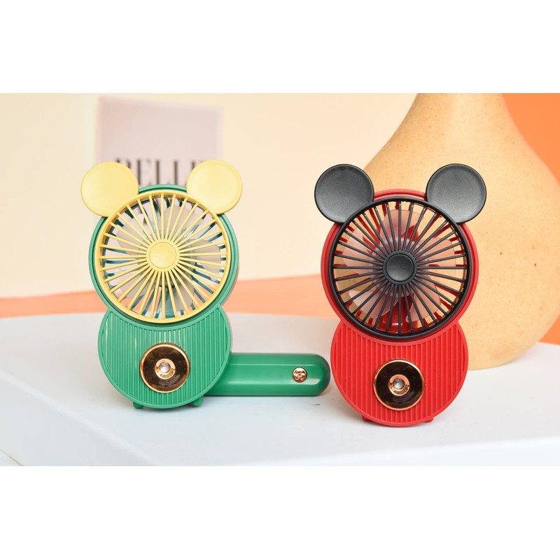 LACOVIA Cute Mouse Misting Mini Fan, Handheld Portable USB Rechargeable
