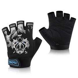 Accmor Kids Fishing Gloves, Kids Sport Gloves, Kids Cycling Gloves, Children Half Finger Gloves for Cycling Camping Fishing Parkour Outdoor Sports