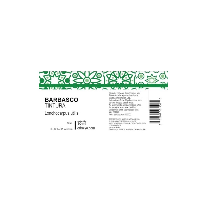 Barbasco Tintura Gotas Extracto Herbolaria Natural
