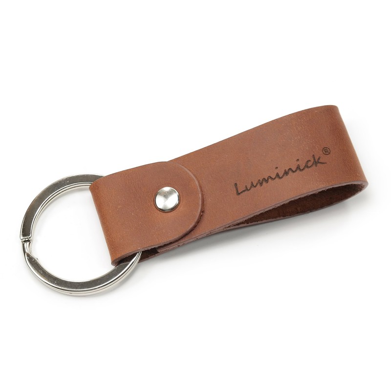 Luminick Keyring with engraving, leather with embossed heart, elegant gift
