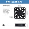 GDSTIME 60mm Fan 60 x 15mm Computer Fan 6CM USB