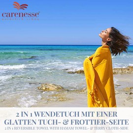 Carenesse 2-in-1 Turkish Hand Towel and Pestemal Cloth Can be Used as Beach/Sauna/Gym/Travelling Towel 100% Cotton Approximately 430 g (Pink)