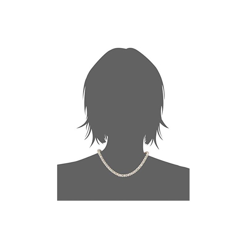 Anne Klein Silver-Tone Crystal Glass Tubular Pave Collar Necklace, 16"