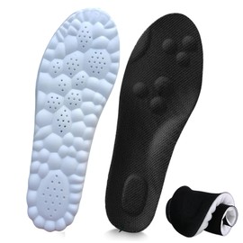 Cloud Step Insoles, 4D Cloud Technology Insole - Super Soft Comfort Insoles, Soft Foot Protection Cloud Feeling Insole, U-Shape Memory Foam Insoles (Black, Men 9-10.5/Women 10.5-12)