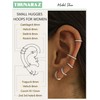 Thunaraz 5 Pairs Small Hoop Earrings for Women 14K Gold