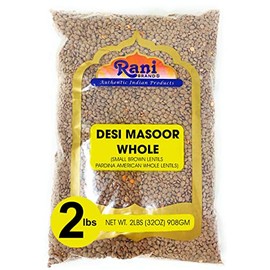 Rani Desi Masoor (Masur) Whole 32oz (2lbs) 907g (aka. Pardina Spanish / American Brown Lentils Whole) ~ All Natural | Vegan | Gluten Friendly | Product of USA