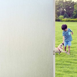 Coavas Window Films Brush Privacy Window Stickers Non Adhesive Static Cling Home Office Films Vinyl Glass Film for Bathroom Office Meeting Room Living Room(Sliver, 34.5"x78.1")