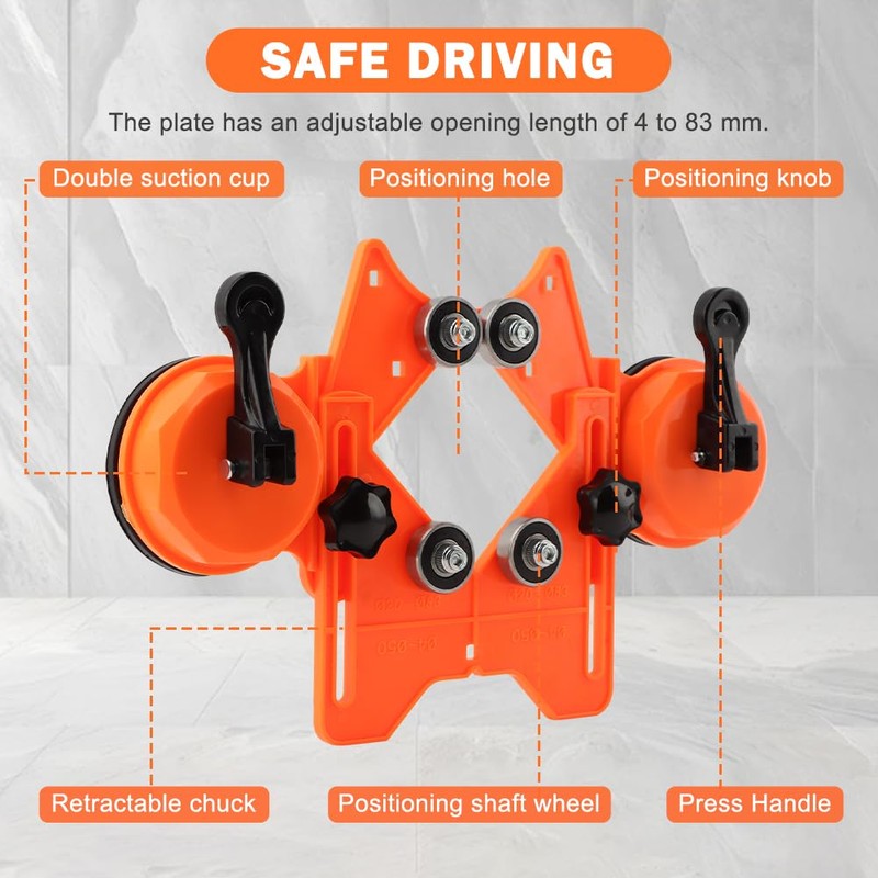 Drill Bit Hole Saw Guide, 4-84mm Portable Glass Tiles Drill