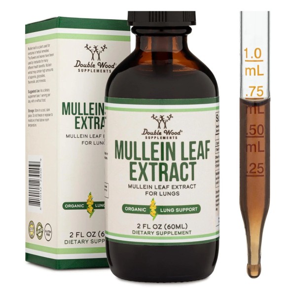 Mullein Leaf Extract Organic Lung Cleanse Drops for Lung Health
