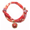 Collar: Cat Collar, Cat Bell Charm (Autumn Leaves, Plum Red),