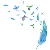 Condessacity Wall Sticker, Stylish, Blue Feather, Hand-painted Bird, Wallpaper Sticker,