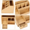 Desk Organizer, Modern Simple Bamboo Wooden Office Desktop Storage Organizer