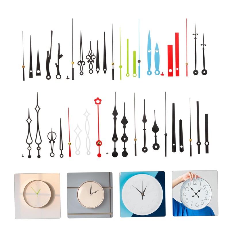 TEHAUX 15 Sets Plastic Clock Hands Replacement Kit Mute Clock