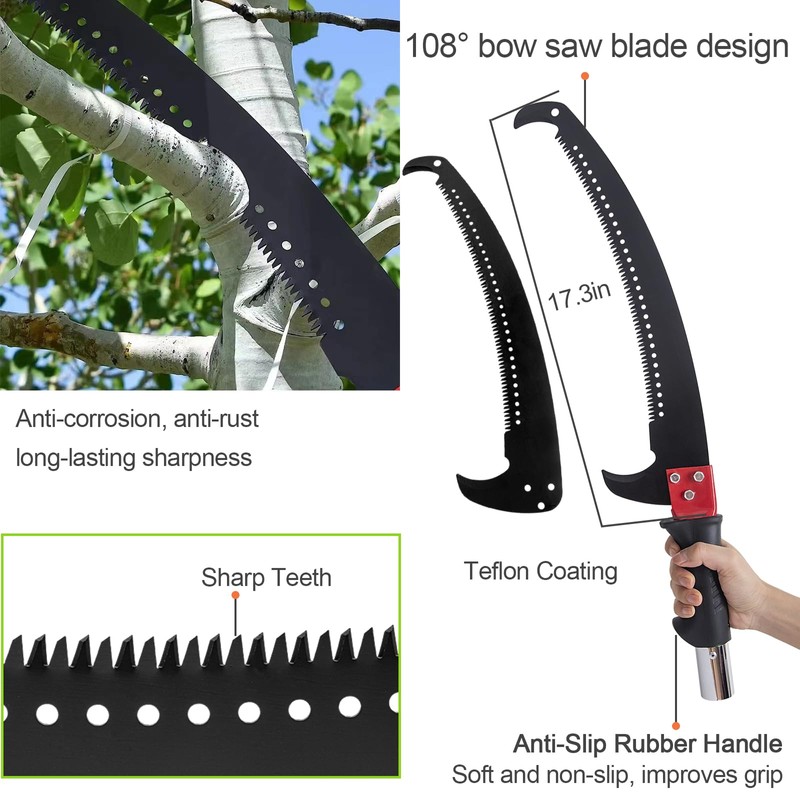 Pole Saws for Tree Trimming, 7.3-27 ft Manual Pole Saw