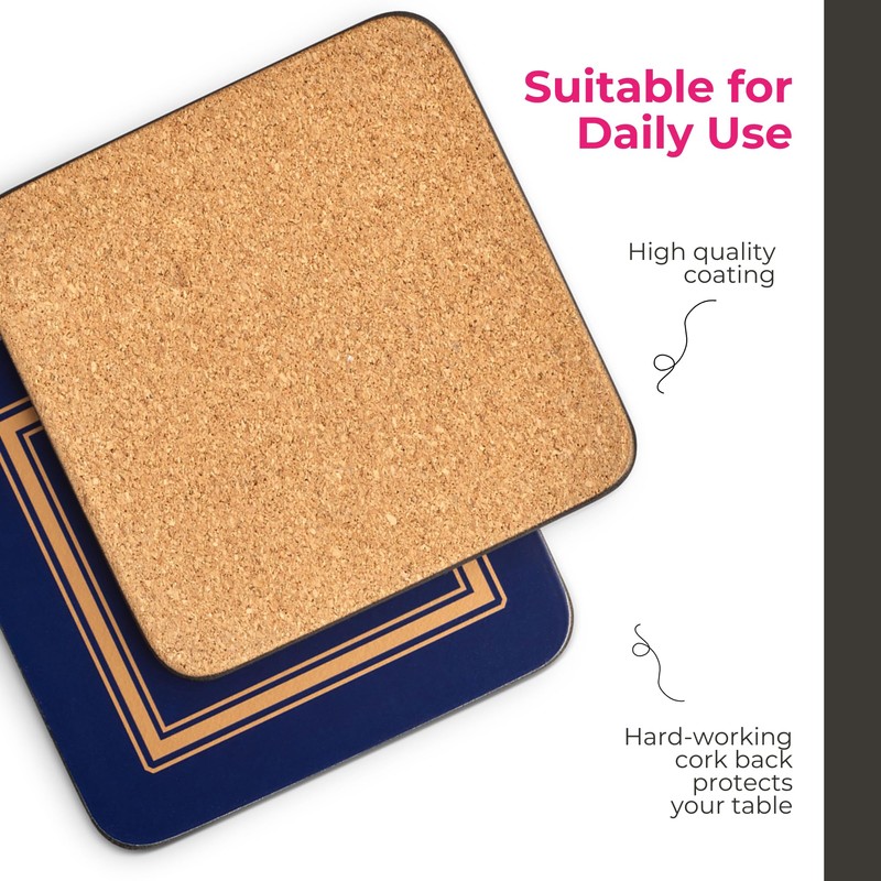 Pimpernel Classic Midnight Blue Coasters - Set of 6, Heat