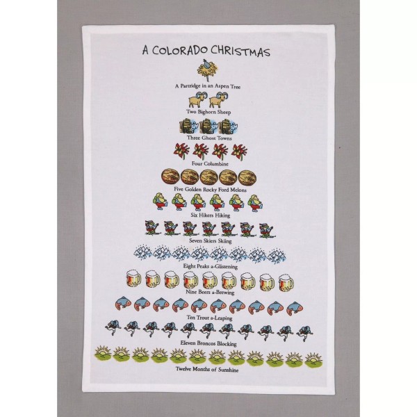 David Price 12 Days Of Colorado Christmas Tea Towel