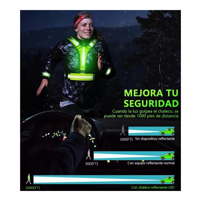 Malety Chaleco Arnés Reflectante Para Motociclismo/ciclismo/correr