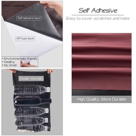 Leather Repair Patch, Self-Adhesive Leather Repair Tape, Large Reupholster Leather Patches for Furniture Couch Chairs Car Seat (Dark Red, 17x79 inch)