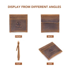 RingSun Leather Wedding Ring Case, Slim Engagement Pouch, Travel Ring Case, Ring Pouch, Engagement Pouch, Bride & Groom Jewelry Storage,RS09