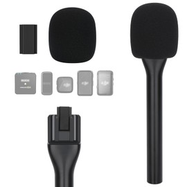 Wireless Interview Mic Handle with Metal Plate - Interview GO Handheld Adapter Compatible with DJI Mic Mini, Hollyland Lark M2 Magnetic Lavalier Microphone by YOUSHARES