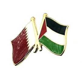 Qatar Palestine Qatari Palestinan Arab Friendship Metal Enamel Country Flags Pin Badge