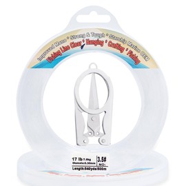 Aboda Fishing Line Clear 1640ft 500m 17lb, 0.3mm Thin Monofilament Fishing Line for Crafts Beading Jewelry Making, Clear String for Hanging Decorations, Invisible Nylon String Fishing Wire w Scissors