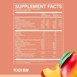 Suplemento en polvo RAW NUTRITION Pre Entrenamiento de CBUM THAVAGE sabor peach bum x 1g