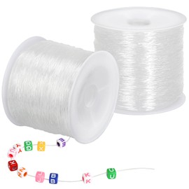 Tenn Well Stretchy Bracelet String, 328 Feet 0.8mm Clear Elastic String Bead Cord for Bracelets, Necklaces, Crafts, Jewelry Making Supplies (164 Feet/Roll)