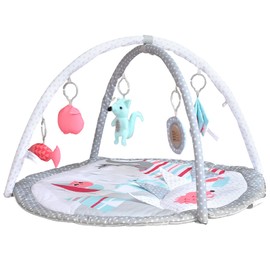 Baby Activity Mat & Play Mat,Reversible Duvet Baby Play Mat Activity Gym for Baby to Toddler Stages Developmental Activity Center and Removable Play Mat Ages Newborn +