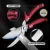 WINTTON - Red Kitchen Scissors - Stainless Steel - Modern