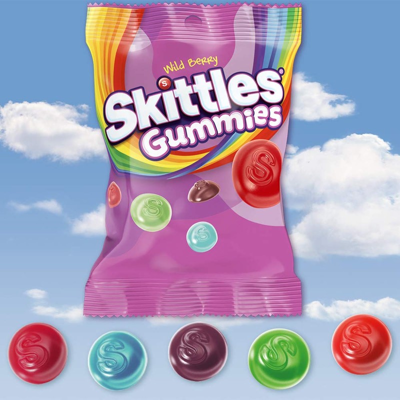 SKITTLES Wild Berry Gummy Candy, Gummy Snacks, Individually Wrapped Candy