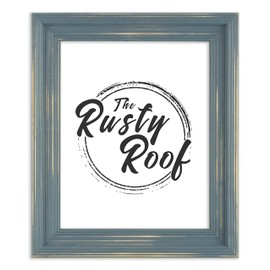 The Rusty Roof-Distressed Cimarron Slate Blue-Solid Wood Picture Frame-11x14