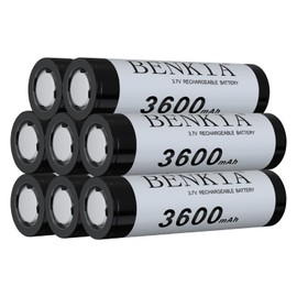 PAOWANG 3.7Volt Rechargeable Battery 18650 3600mAh Flat Top 8 Pack 3.7V 18650 Li-ion Batteries for Flashlights Headlamps