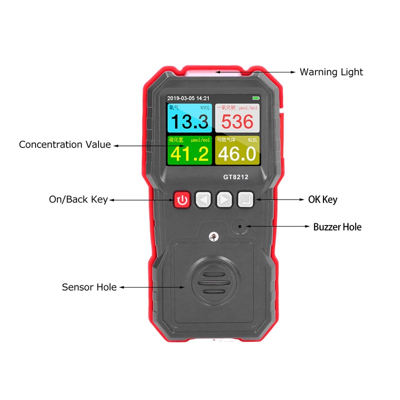 Portable Digital Display Carbon Monoxide Concentration Detector CO Tester