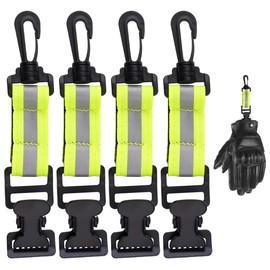 4 Stück Feuerwehr Handschuhhalter, Metall Handschuh Clip, 17 Cm X 3.5 Cm Handschuh Halterung Gürtel, Reflektierende Streifen Handschuh Clip, Einzelner Clip Handschuh-Clip Für Handschuhe, Handtuch