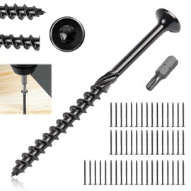 MOKIDO Pack of 50 Black Screws 4.8 x 75 mm - Wood Screws Torx Black for Acoustic Panels, Countersunk Screws, SPAX Flat Head Screws, Universal Screw, Wood Screws Including TP25 Bit