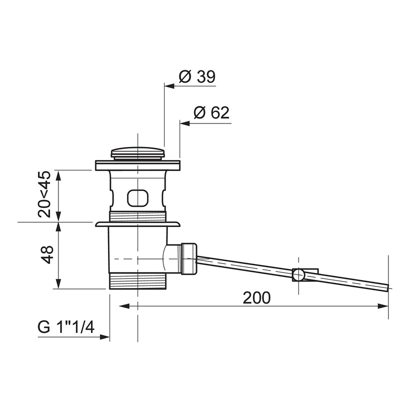 Wirquin SL201 Sink Drain Unit without Pull Rod Brass-Plated