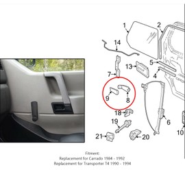 Window Crank Handle, Pack of 2 Car Winder 357837581 Replacement for Carrado Transporter T4